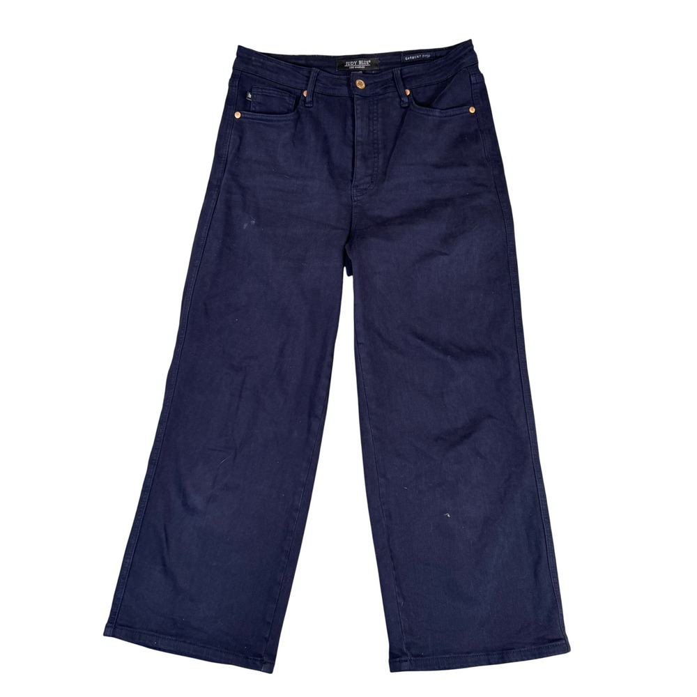 Judy Blue Navy Garment Dyed Wide Leg High Rise Jeans Size 9 29